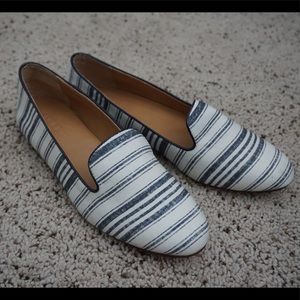 J. Crew Blue and White Flats (Size 7.5)
